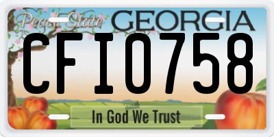 GA license plate CFI0758