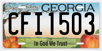 GA license plate CFI1503