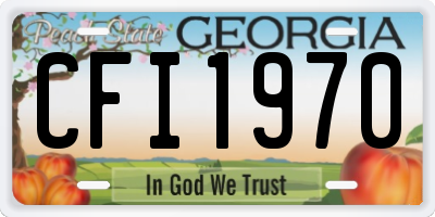 GA license plate CFI1970