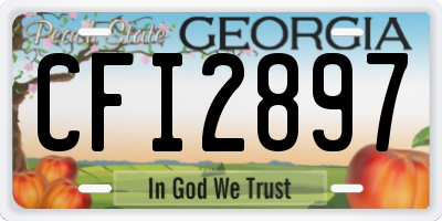 GA license plate CFI2897