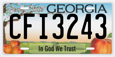 GA license plate CFI3243