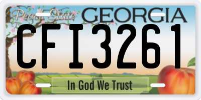 GA license plate CFI3261