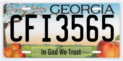 GA license plate CFI3565