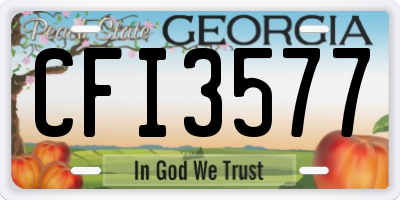 GA license plate CFI3577