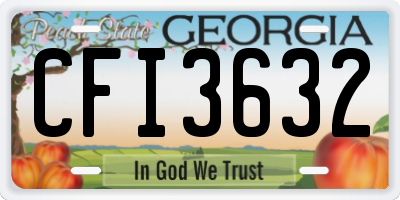 GA license plate CFI3632