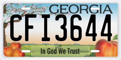 GA license plate CFI3644