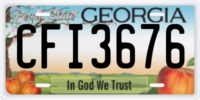 GA license plate CFI3676