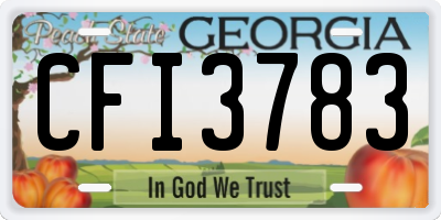 GA license plate CFI3783