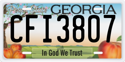 GA license plate CFI3807