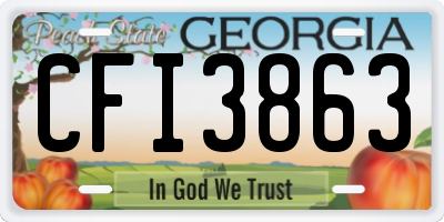 GA license plate CFI3863