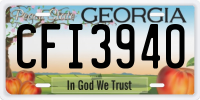 GA license plate CFI3940