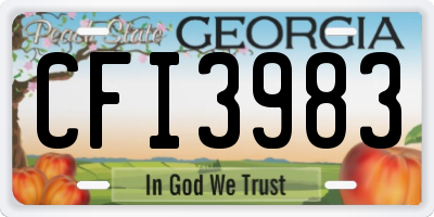 GA license plate CFI3983