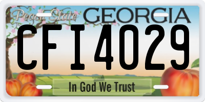 GA license plate CFI4029