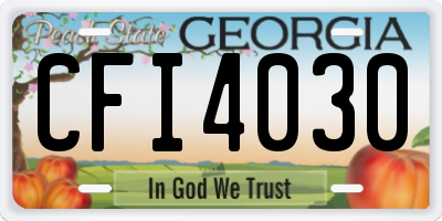 GA license plate CFI4030