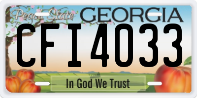 GA license plate CFI4033