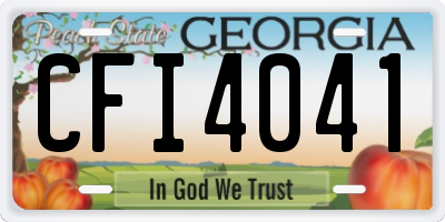 GA license plate CFI4041