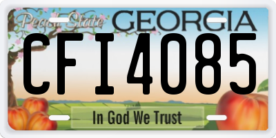 GA license plate CFI4085
