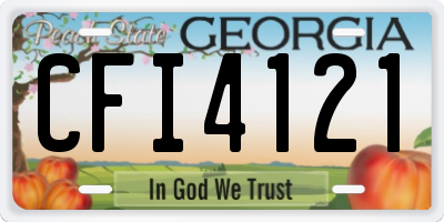 GA license plate CFI4121