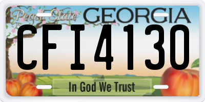 GA license plate CFI4130
