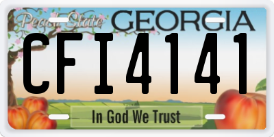 GA license plate CFI4141