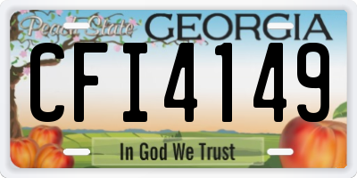 GA license plate CFI4149