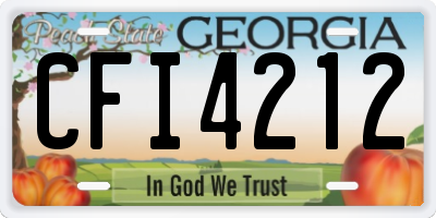 GA license plate CFI4212