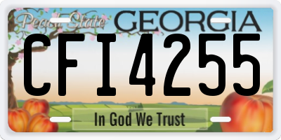 GA license plate CFI4255