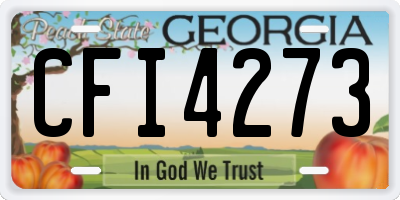 GA license plate CFI4273