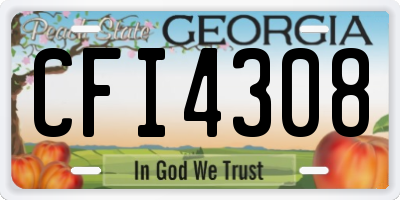 GA license plate CFI4308