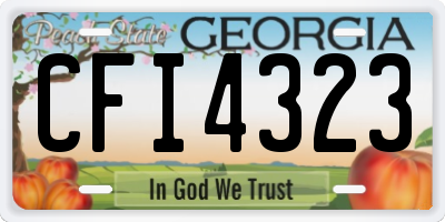 GA license plate CFI4323