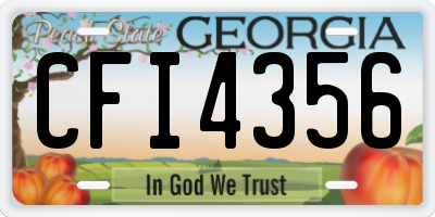 GA license plate CFI4356