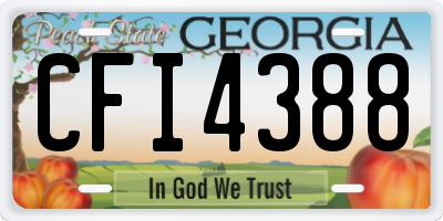GA license plate CFI4388