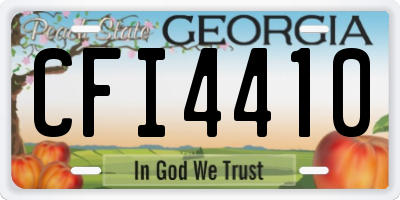 GA license plate CFI4410