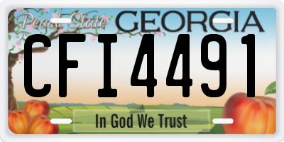 GA license plate CFI4491