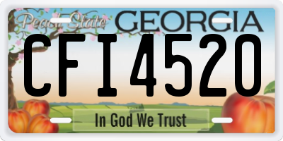 GA license plate CFI4520