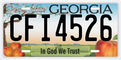 GA license plate CFI4526