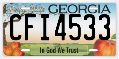 GA license plate CFI4533