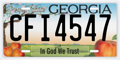 GA license plate CFI4547