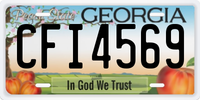 GA license plate CFI4569