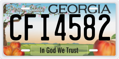 GA license plate CFI4582