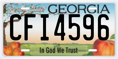 GA license plate CFI4596