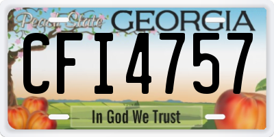 GA license plate CFI4757