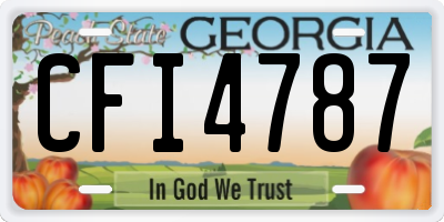 GA license plate CFI4787