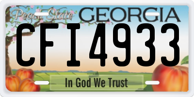 GA license plate CFI4933