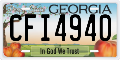 GA license plate CFI4940