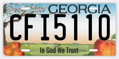 GA license plate CFI5110