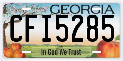 GA license plate CFI5285