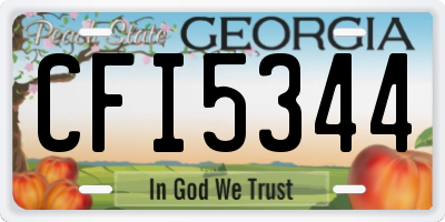 GA license plate CFI5344