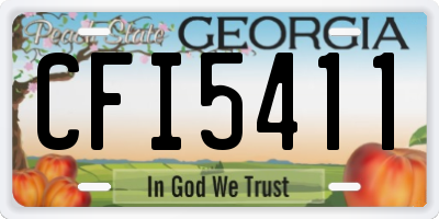 GA license plate CFI5411