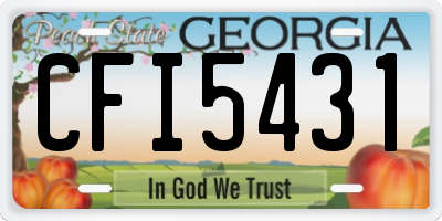 GA license plate CFI5431